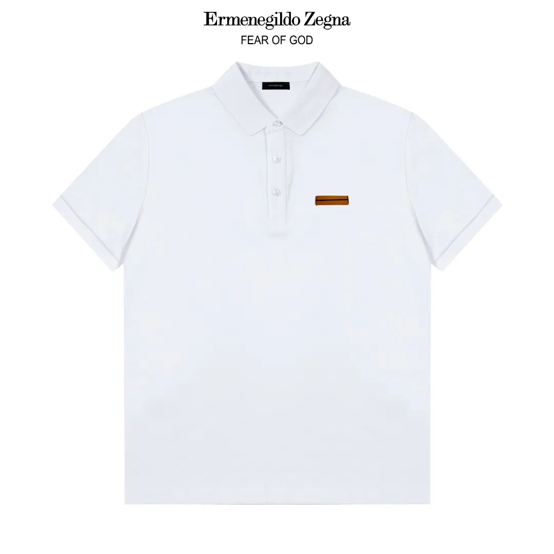 ZENGA Classic LOGO Polo ， Retro Same Style Versatile : White Black Size：M-3XL